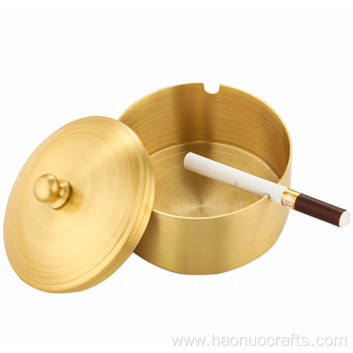 Pure copper ashtray with cover for bedroom